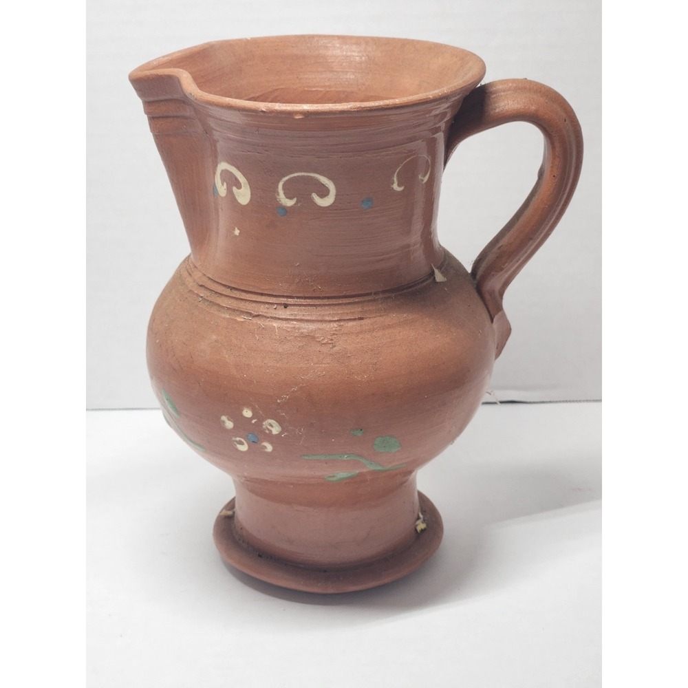 Vintage- Portugal Norleans Hand Painted‎ Pitcher Brown Autumn